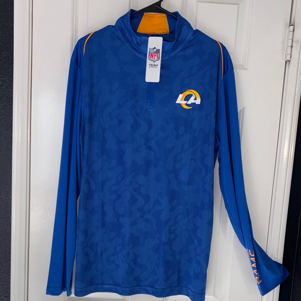 Rams NFL, apparel, Blue and Gold Men's Rash long sleeve lightweight sweater top